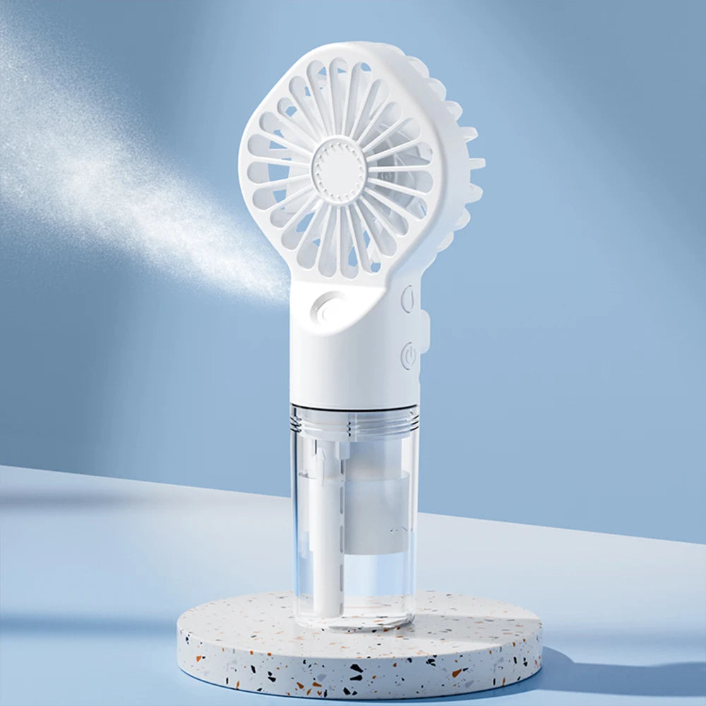 Ventilateur Brumisateur Portable Frescoo® – Mini Ventilateur Rafraîchissant à Main avec Réservoir d'Eau, Rechargeable USB