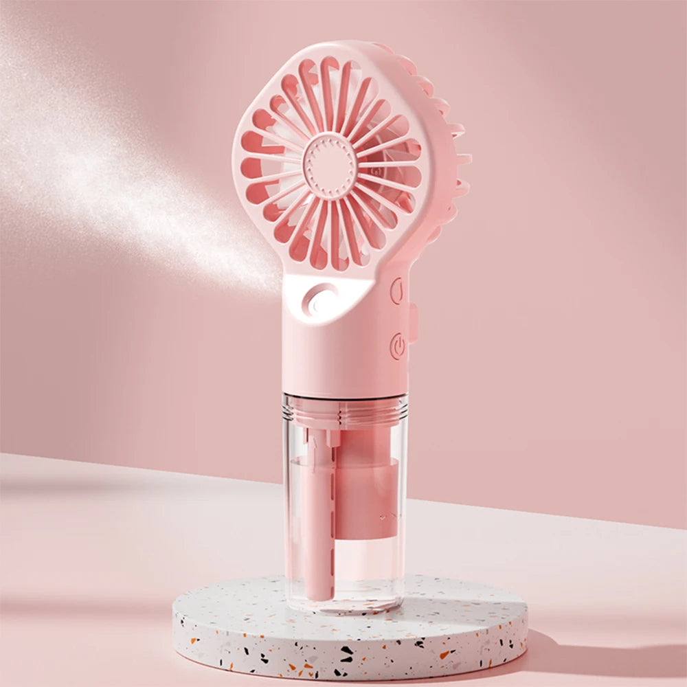 Ventilateur Brumisateur Portable Frescoo® – Mini Ventilateur Rafraîchissant à Main avec Réservoir d'Eau, Rechargeable USB